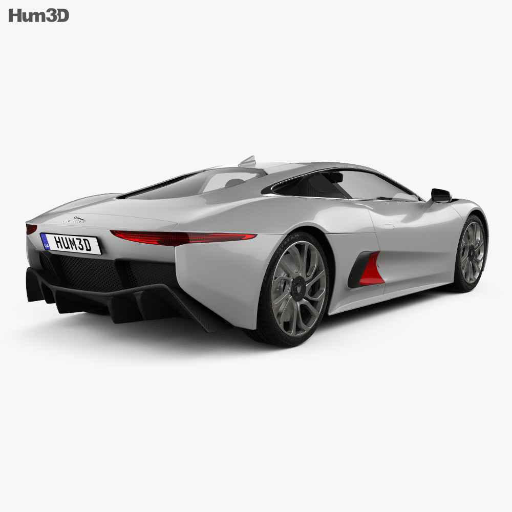 Jaguar C-X75 2013 3D模型 后视图