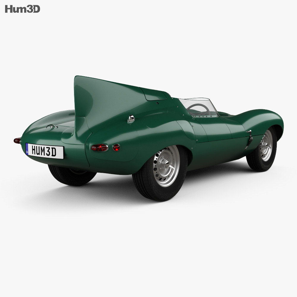 Jaguar D-Type 1955 Modelo 3D vista trasera
