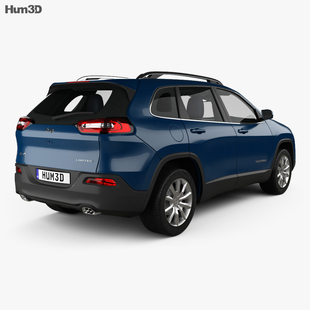 Jeep Cherokee Limited with HQ interior 2017 3d model back view