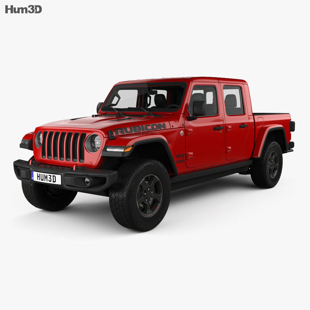 Jeep Gladiator Rubicon With Hq Interior 2020 3d Model