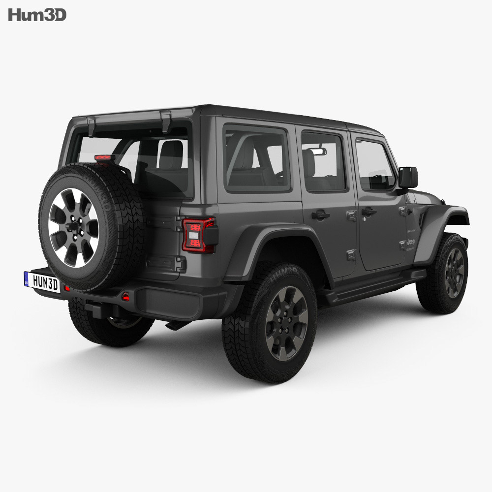 Jeep Wrangler Unlimited Sahara 2020 3d model back view