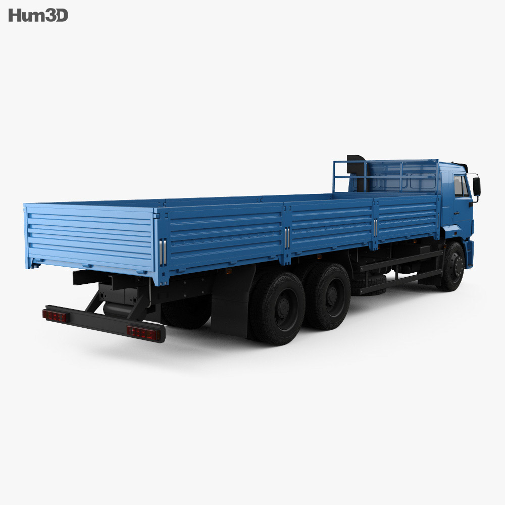 Kamaz 65117 Flatbed Truck 2014 3d model back view
