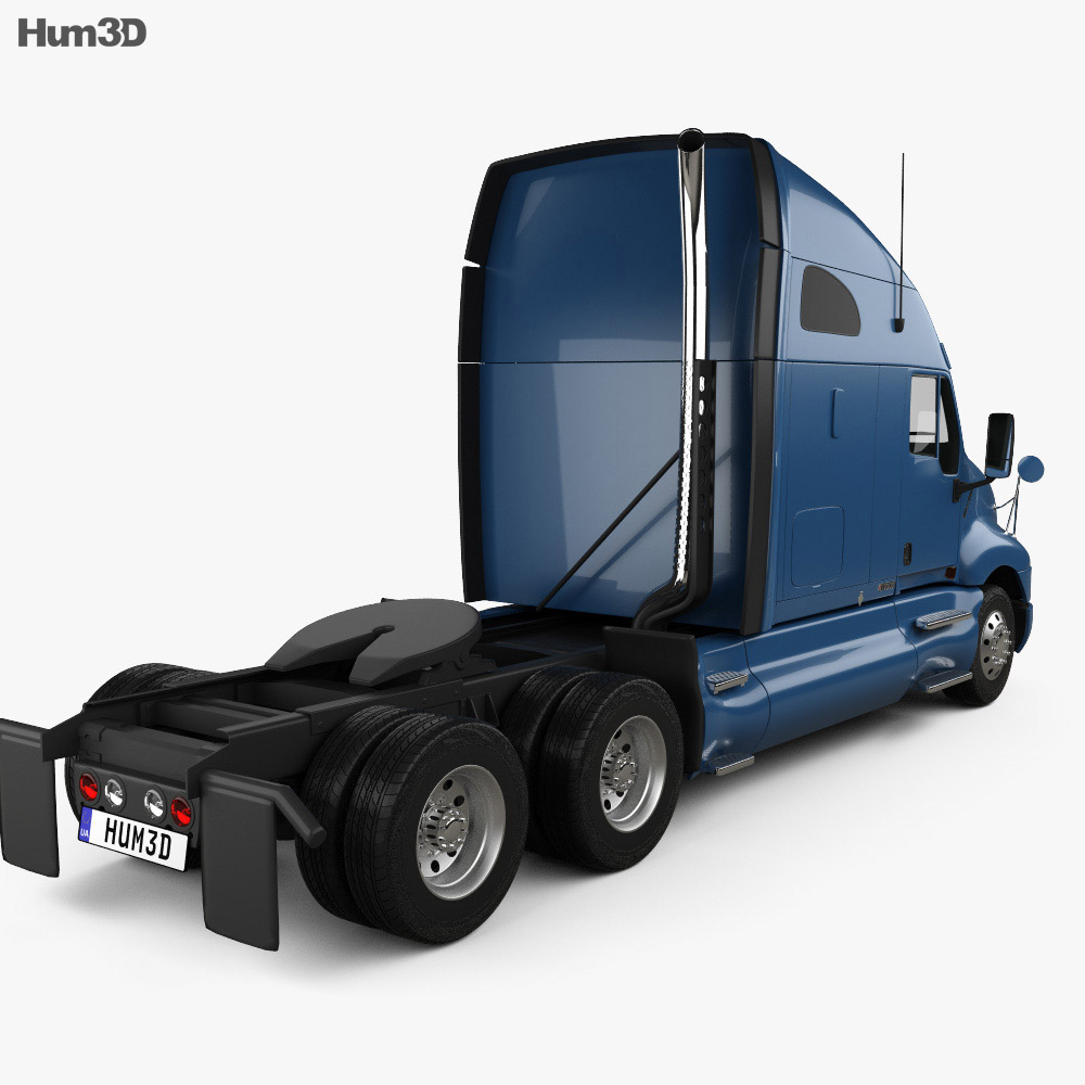 Kenworth T2000 Sleeper Cab Tractor Truck 2010 3d model back view