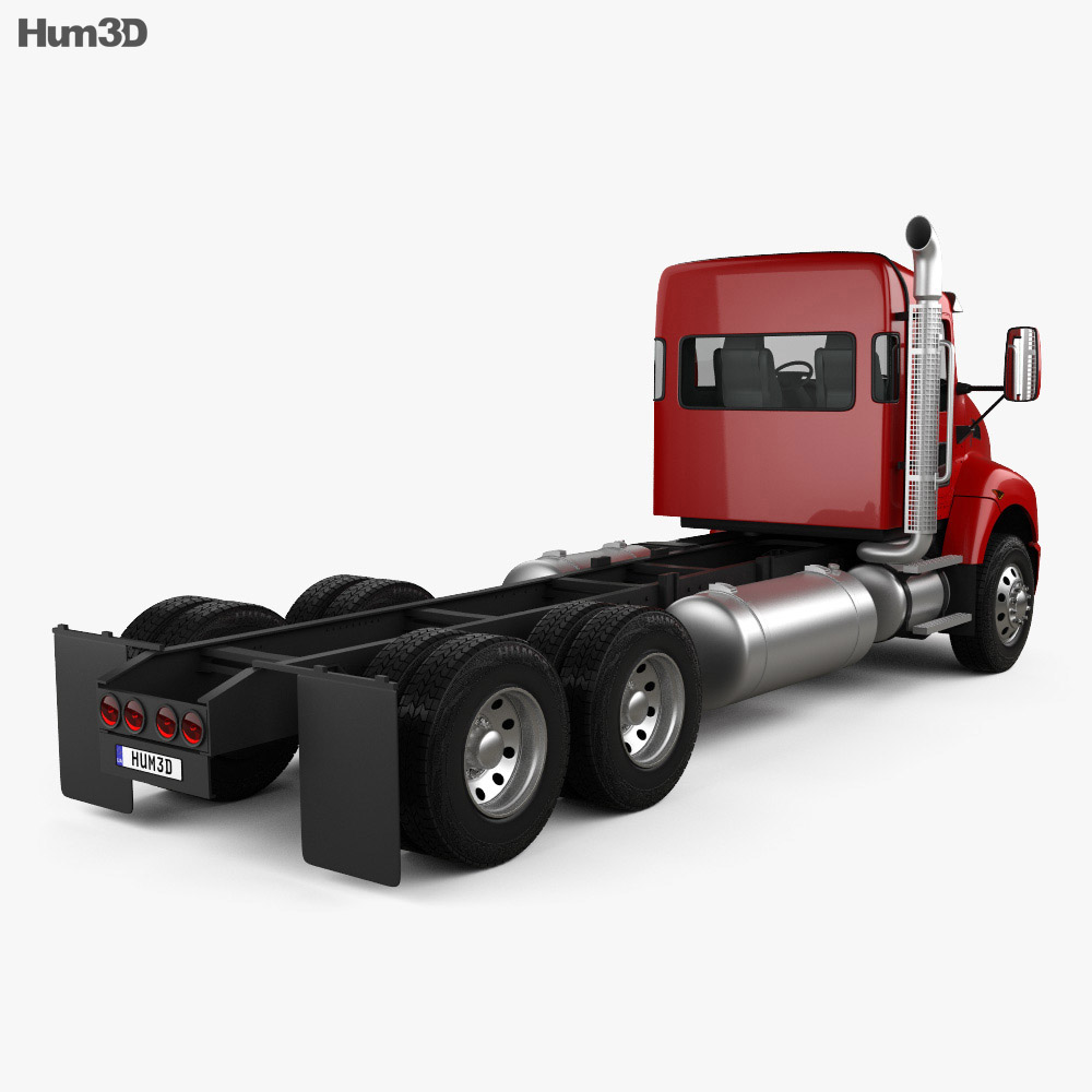 Kenworth T440 Chassis Truck 3-axle 2016 3d model back view