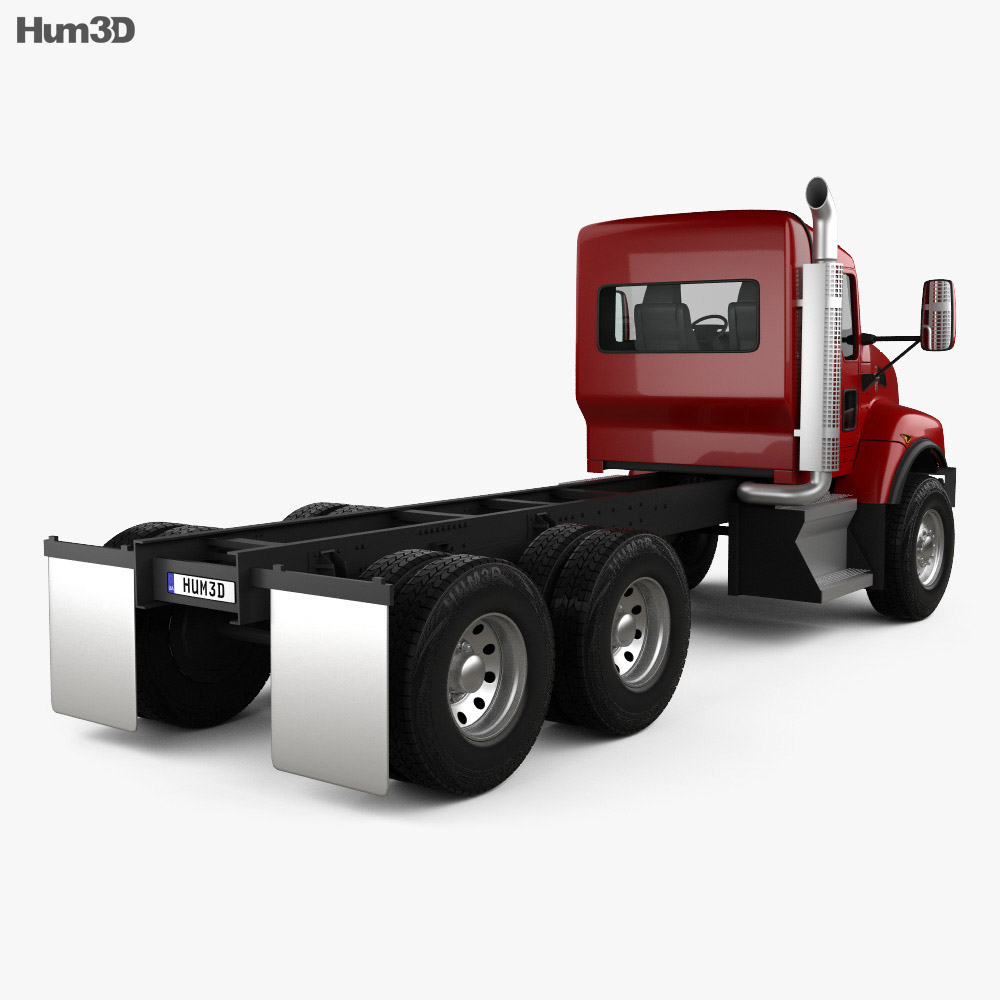 Kenworth T470 Chassis Truck 3-axle 2016 3d model back view