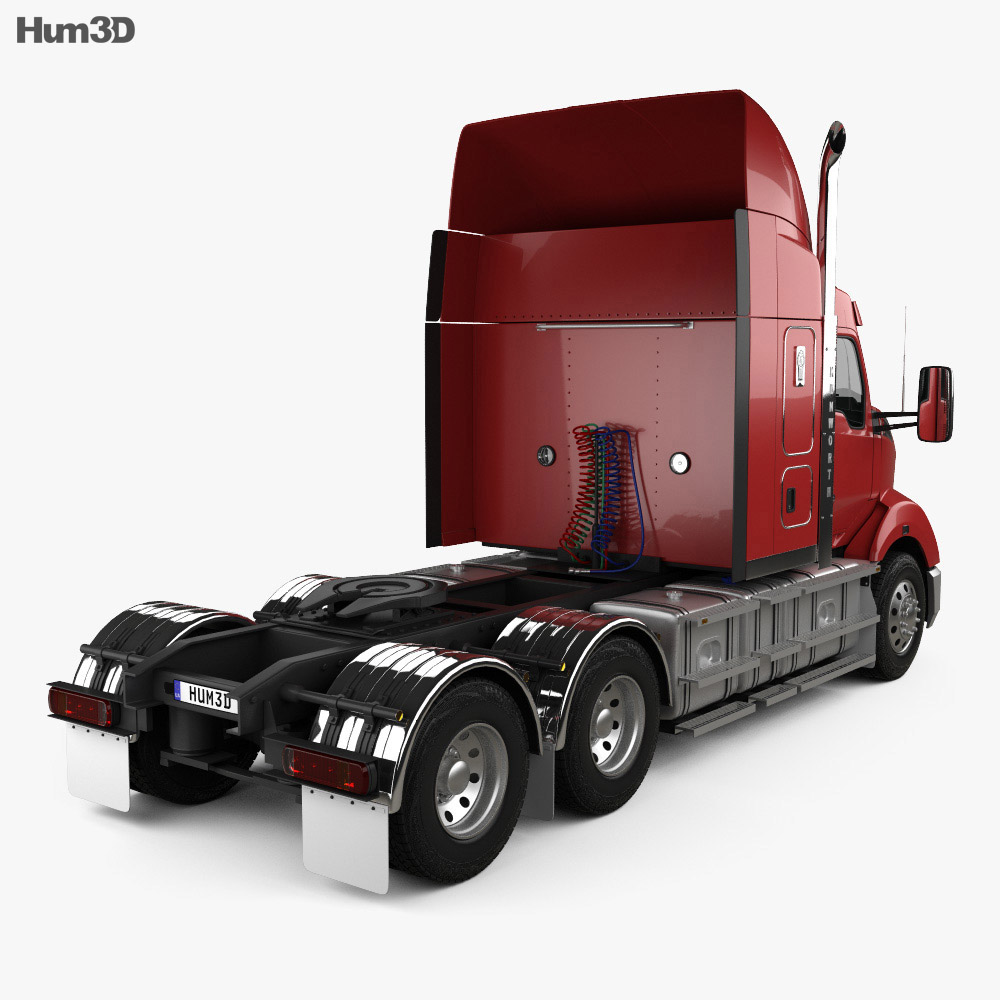 Kenworth T610 Sleeper Cab Tractor Truck 2022 3d model back view