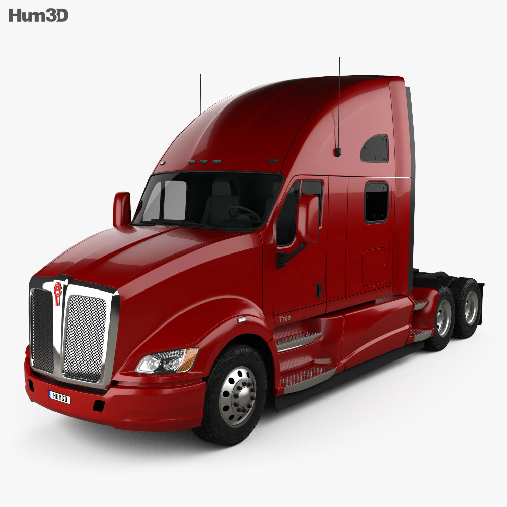 Kenworth T700 Tractor Truck 3-axle 2016 3D model - Vehicles on Hum3D