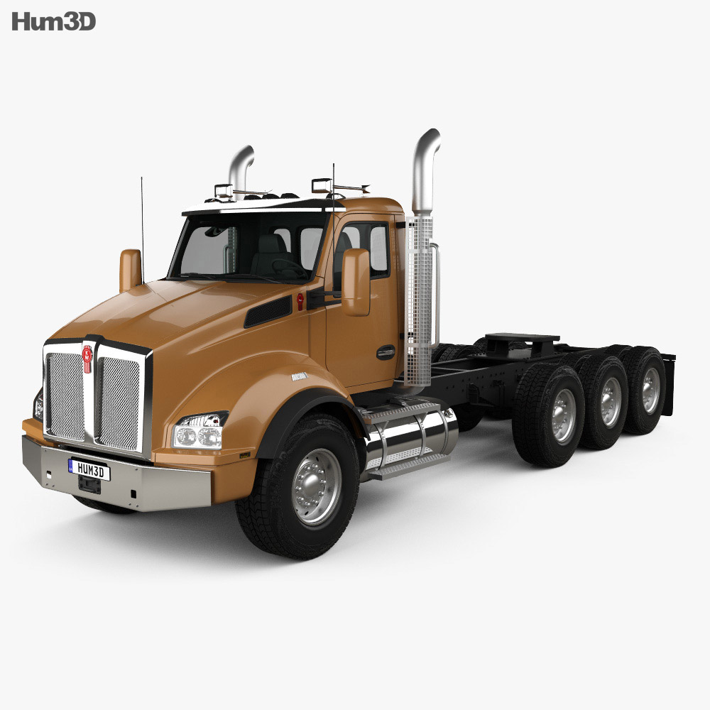 Kenworth T880 底盘驾驶室卡车 4轴 2013 3D模型