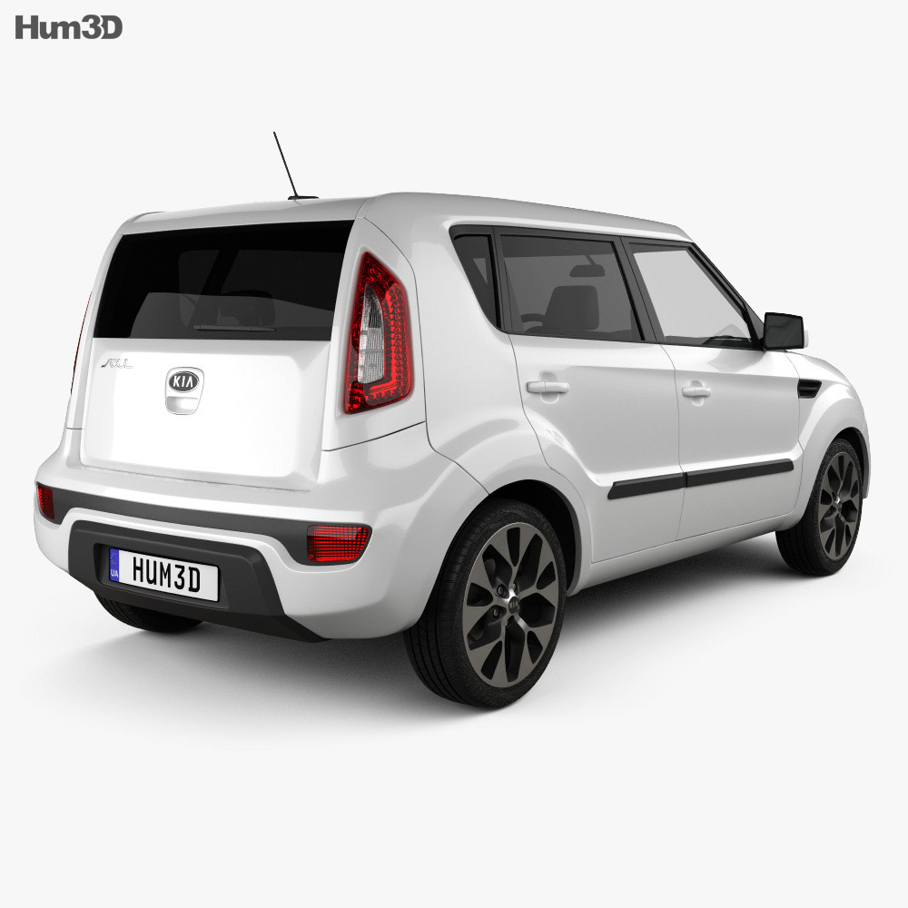 Kia Soul with HQ interior 2016 3d model back view