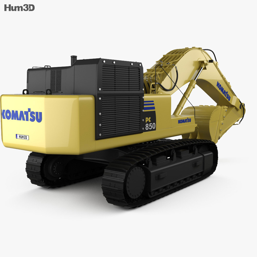 Komatsu PC850 Excavator 2015 3d model back view