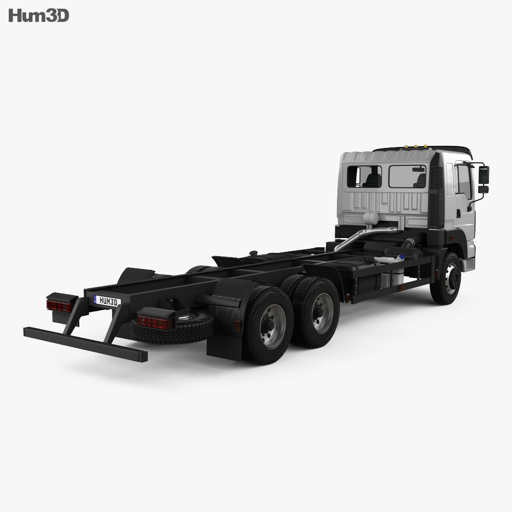 KrAZ 6511 底盘驾驶室卡车 2014 3D模型 后视图
