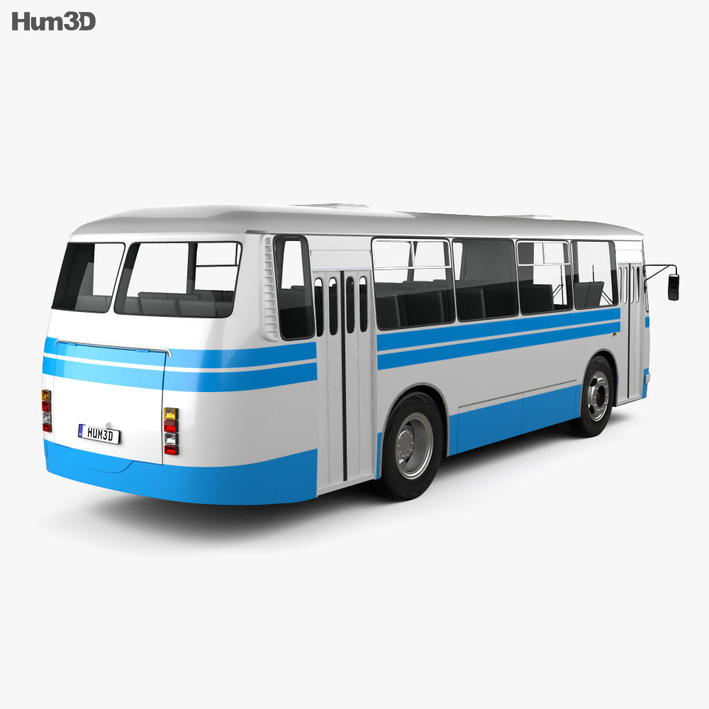 LAZ 695N bus 1976 3d model back view