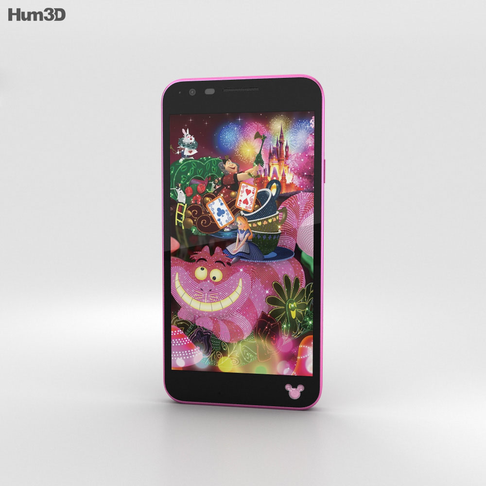 LG Disney Mobile on Docomo DM-02H Pink 3Dモデル