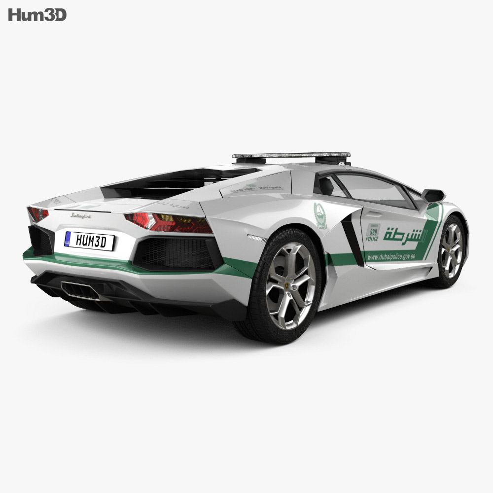 Lamborghini Aventador Policía Dubai 2013 Modelo 3D - Vehículos on Hum3D