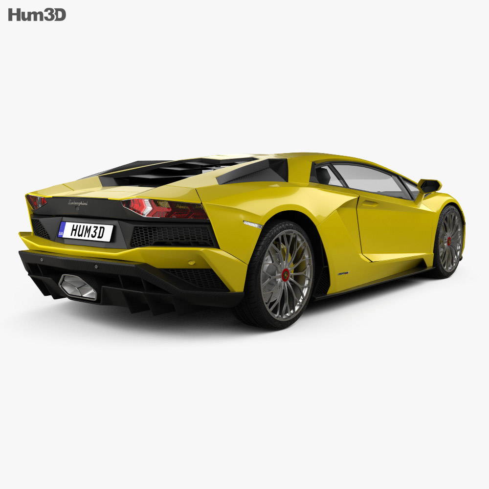 Lamborghini Aventador S 2020 Modèle 3d vue arrière