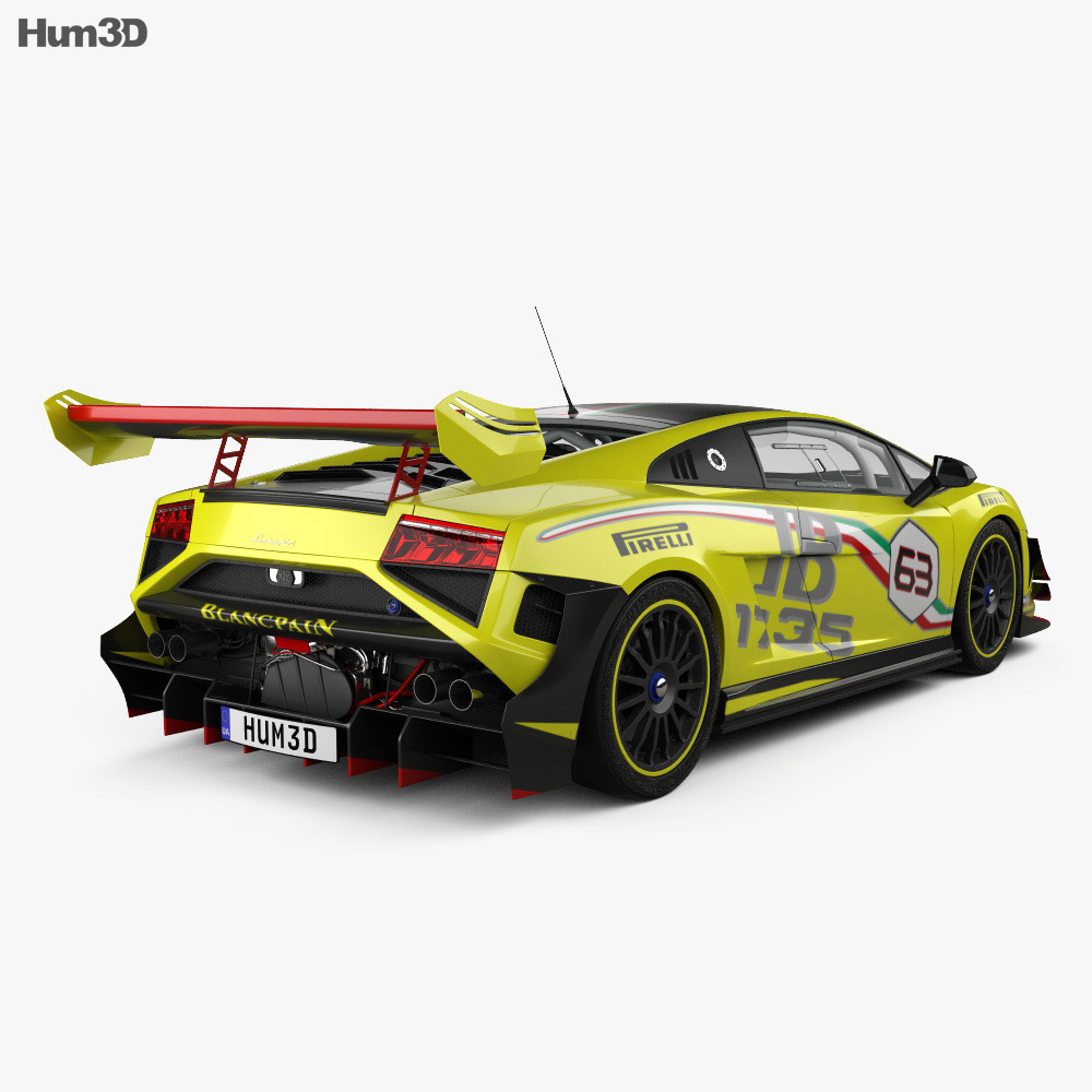 Lamborghini Gallardo LP 570-4 Super Trofeo 2016 3d model back view