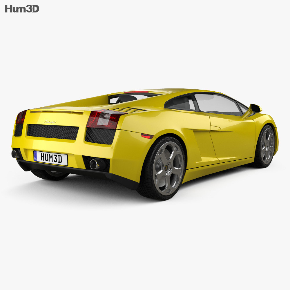 Lamborghini Gallardo 2014 3D模型 后视图