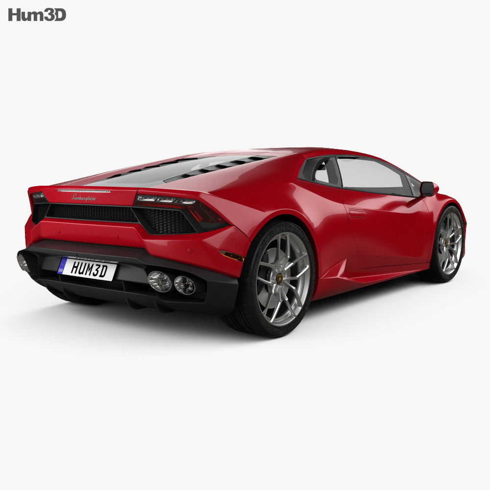 Lamborghini Huracan LP 580-2 2018 3D 모델  back view