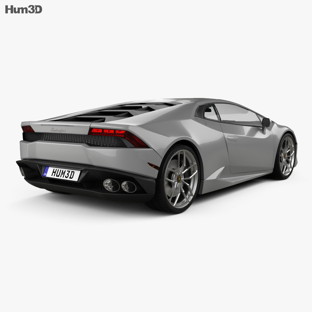 Lamborghini Huracan 2017 3D模型 后视图
