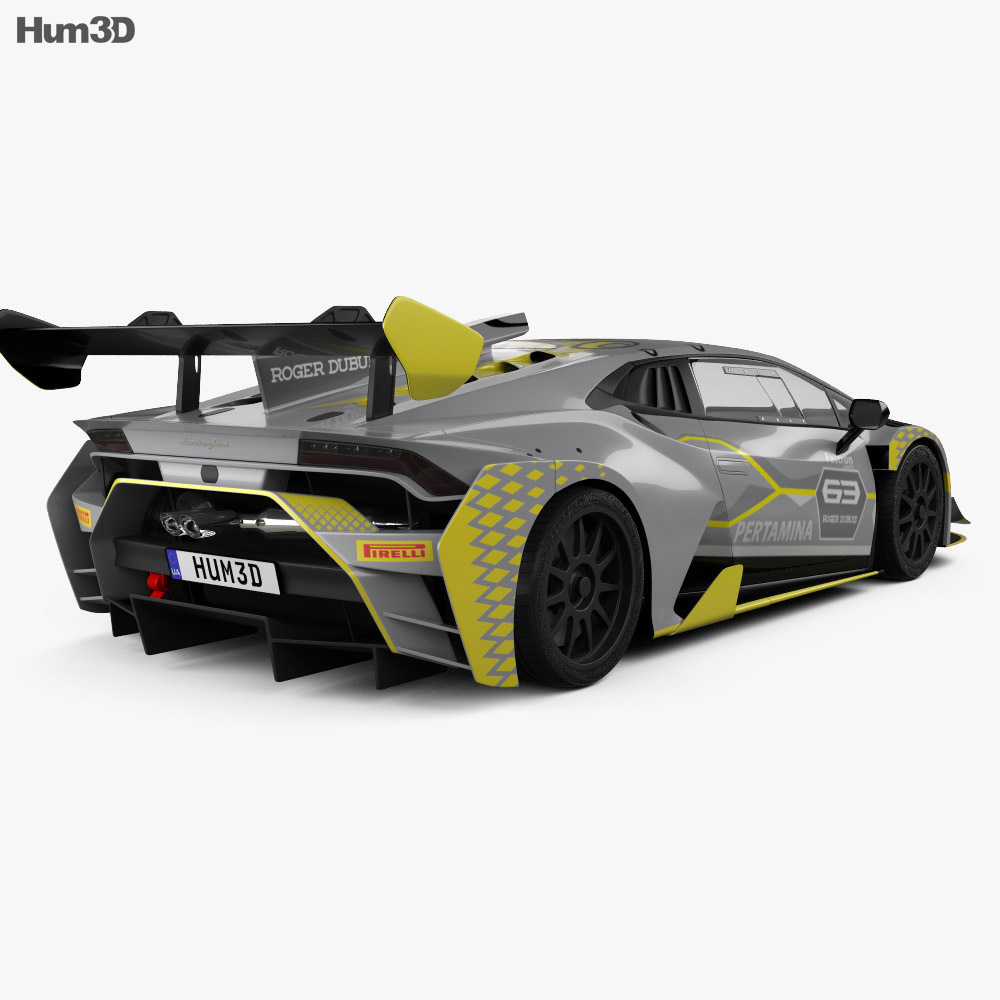 Lamborghini Huracan Super Trofeo Evo Race 2021 3d model back view