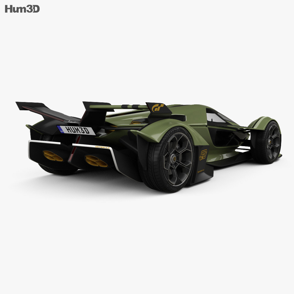Lamborghini V12 Vision Gran Turismo 2021 Modello 3D vista posteriore