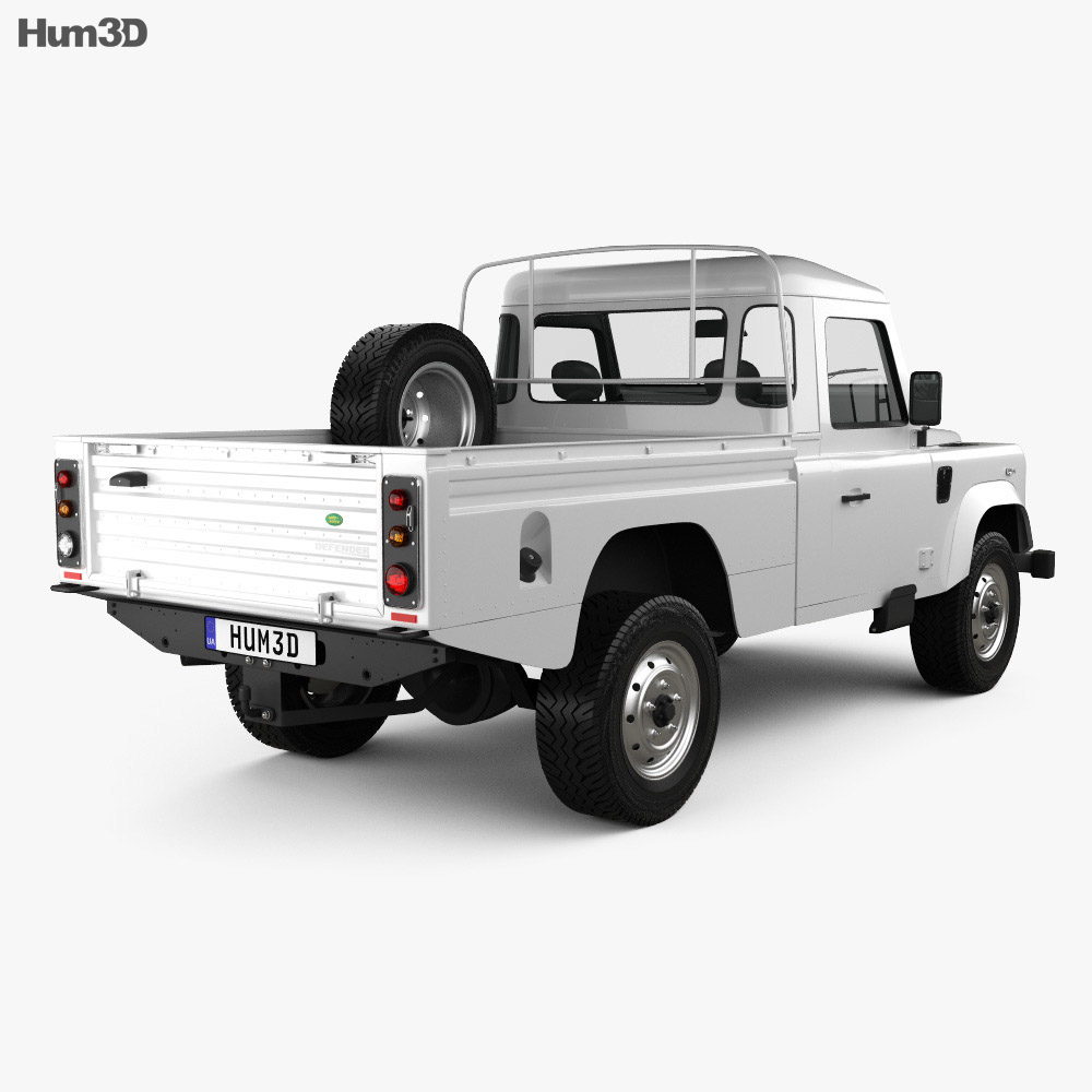 Land Rover Defender 110 High Capacity Pickup 2011 2011 3D 모델  back view