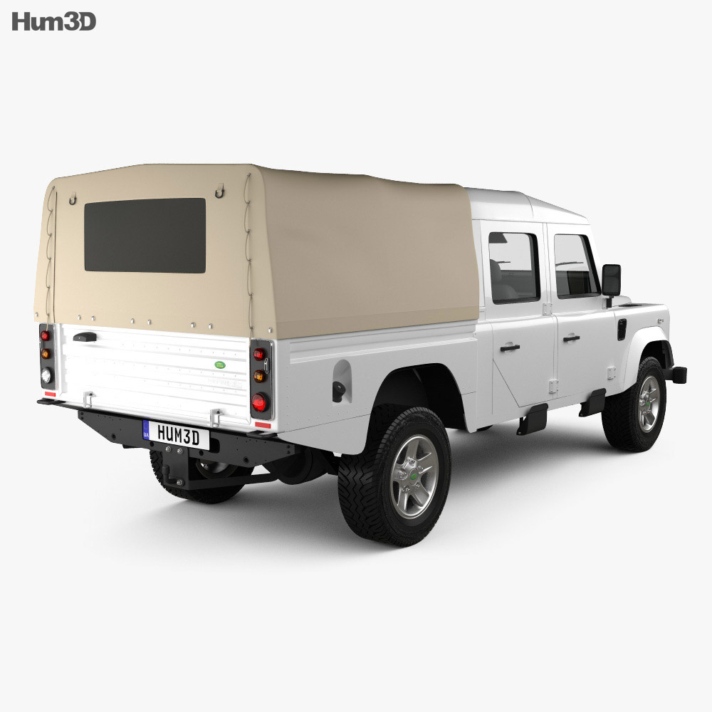 Land Rover Defender 130 High Capacity 双人驾驶室 PickUp 2011 3D模型 后视图