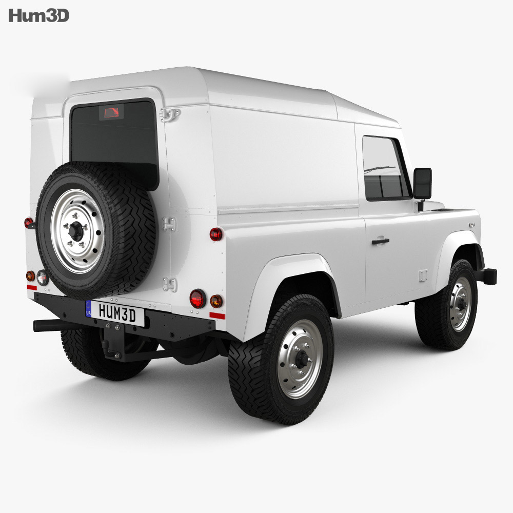Land Rover Defender 90 hardtop 2014 3D模型 后视图