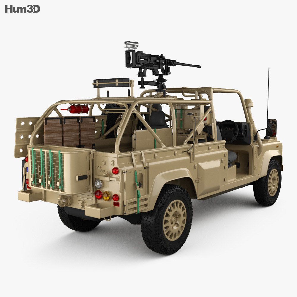 Land Rover Defender RWMIK 带内饰 2014 3D模型 后视图