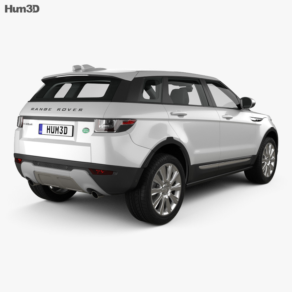 Land Rover Range Rover Evoque SE 5-door with HQ interior 2018 3d model back view