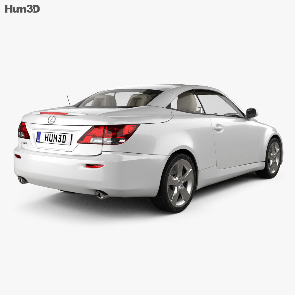Lexus IS (XE20) with HQ interior 2013 3d model back view