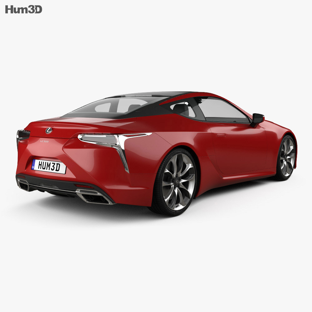 Lexus LC 500 2020 3D-Modell Rückansicht