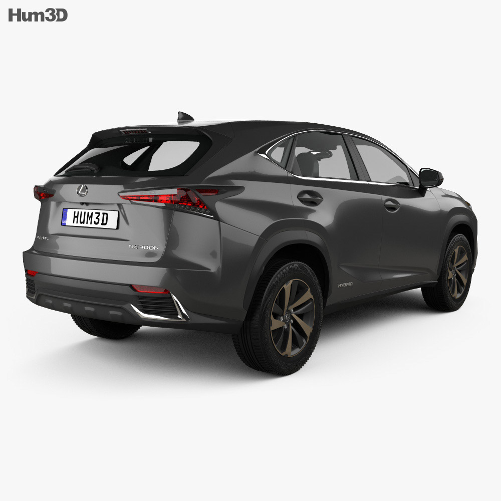 Lexus NX hybrid 2017 3d model back view