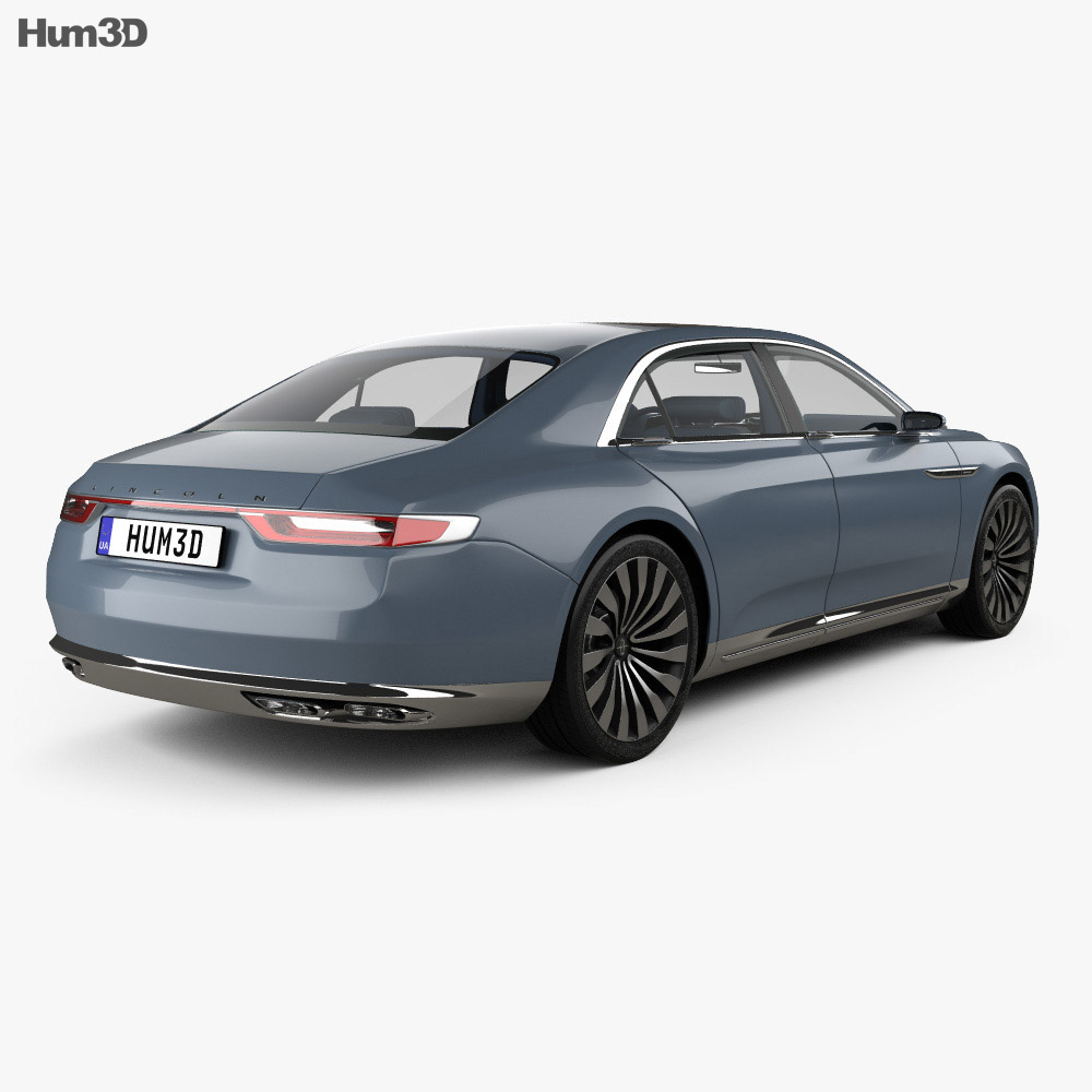 Lincoln Continental with HQ interior 2017 3d model back view