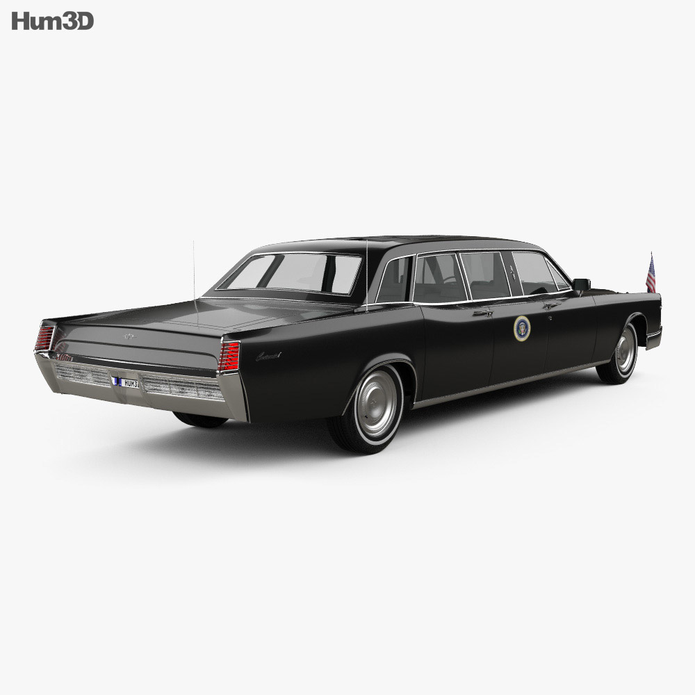 Lincoln Continental US Presidential State Car 1969 3d model back view