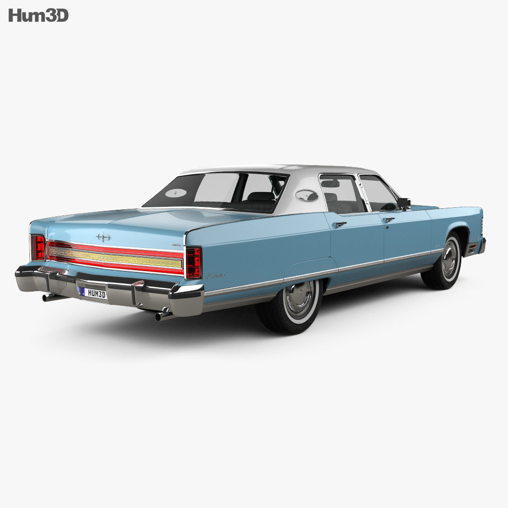 Lincoln Continental 轿车 1975 3D模型 后视图