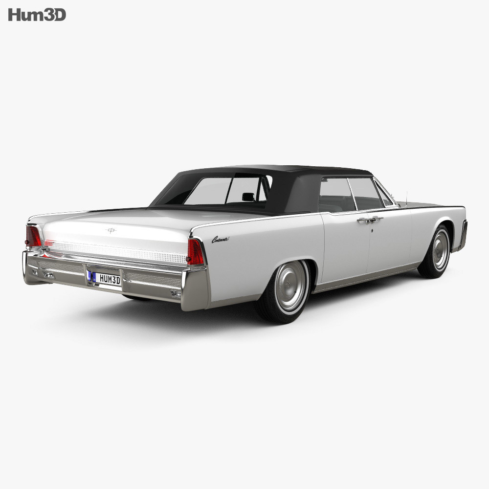 Lincoln Continental convertible 1964 3d model back view