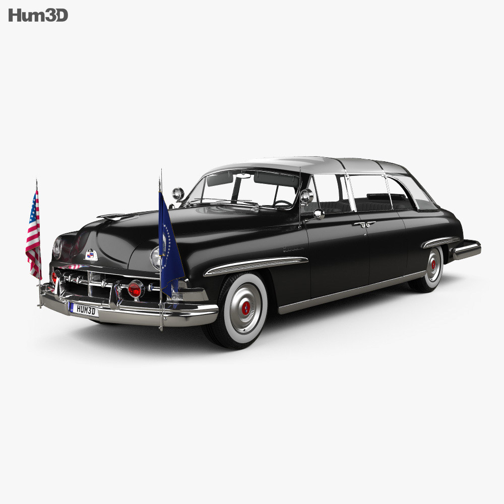 car 1950 3d model free 3D model Presidential Cosmopolitan Lincoln Limousine 1950