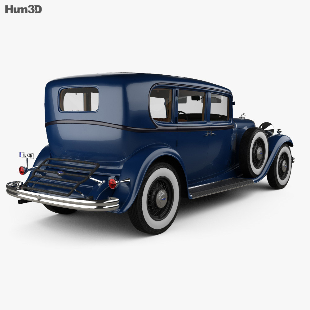 Lincoln KB Limusina con interior 1932 Modelo 3D vista trasera
