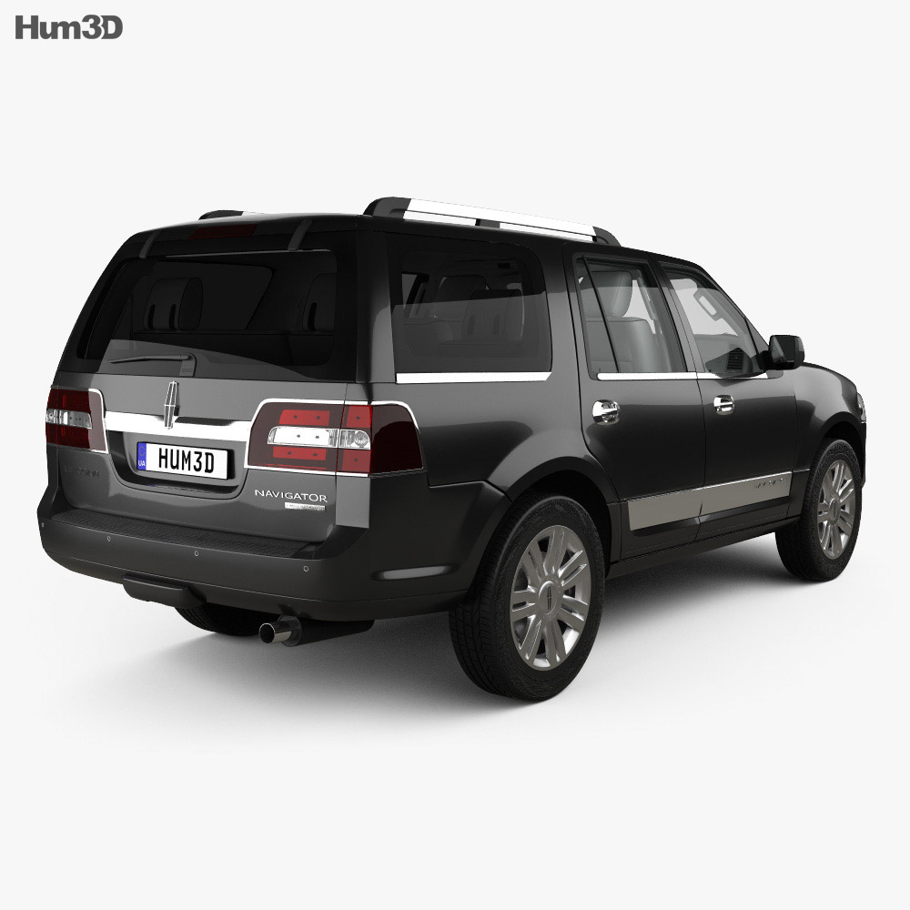 Lincoln Navigator with HQ interior 2014 3d model back view