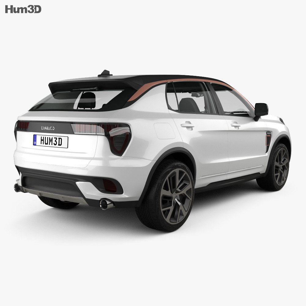 Lynk & Co 01 Sport with HQ interior 2020 3d model back view