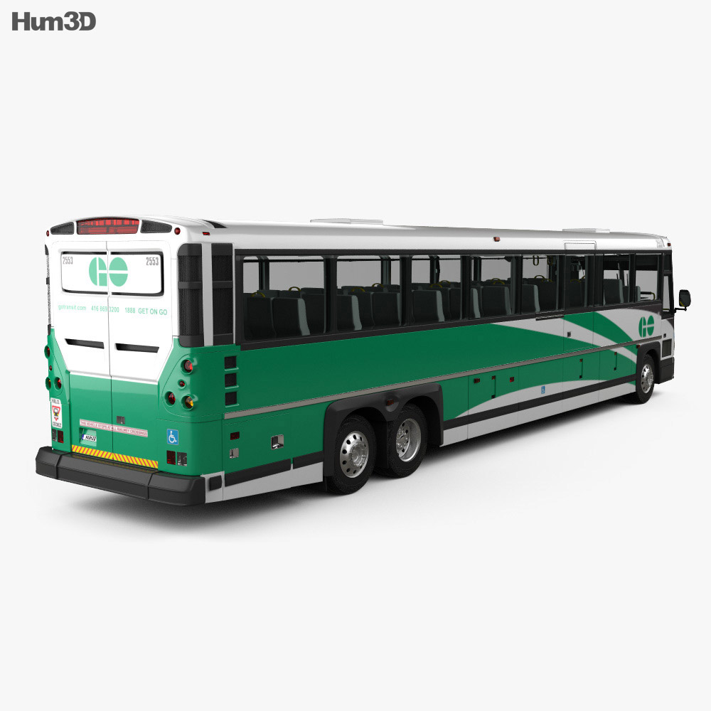 MCI D4500 CT Transit Bus with HQ interior 2008 3d model back view