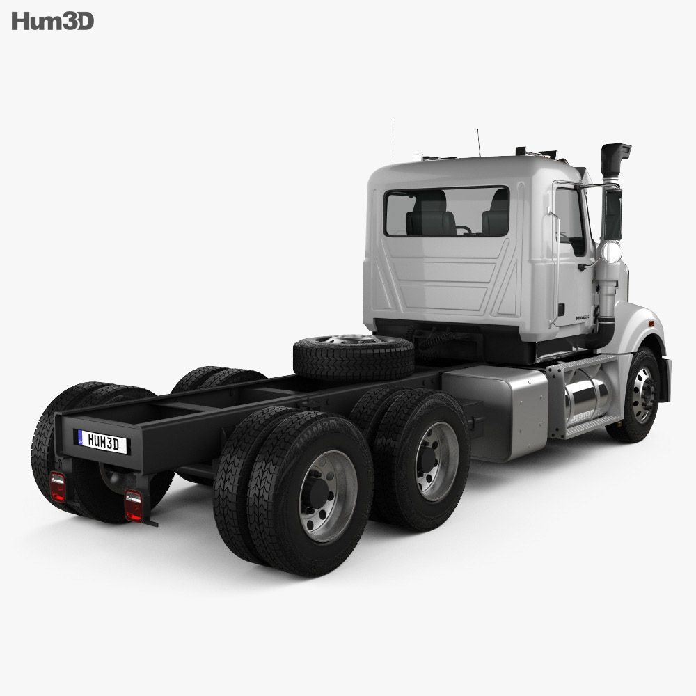 Mack Trident Axle Forward Day Cab Chassis Truck 2008 3D model - Hum3D