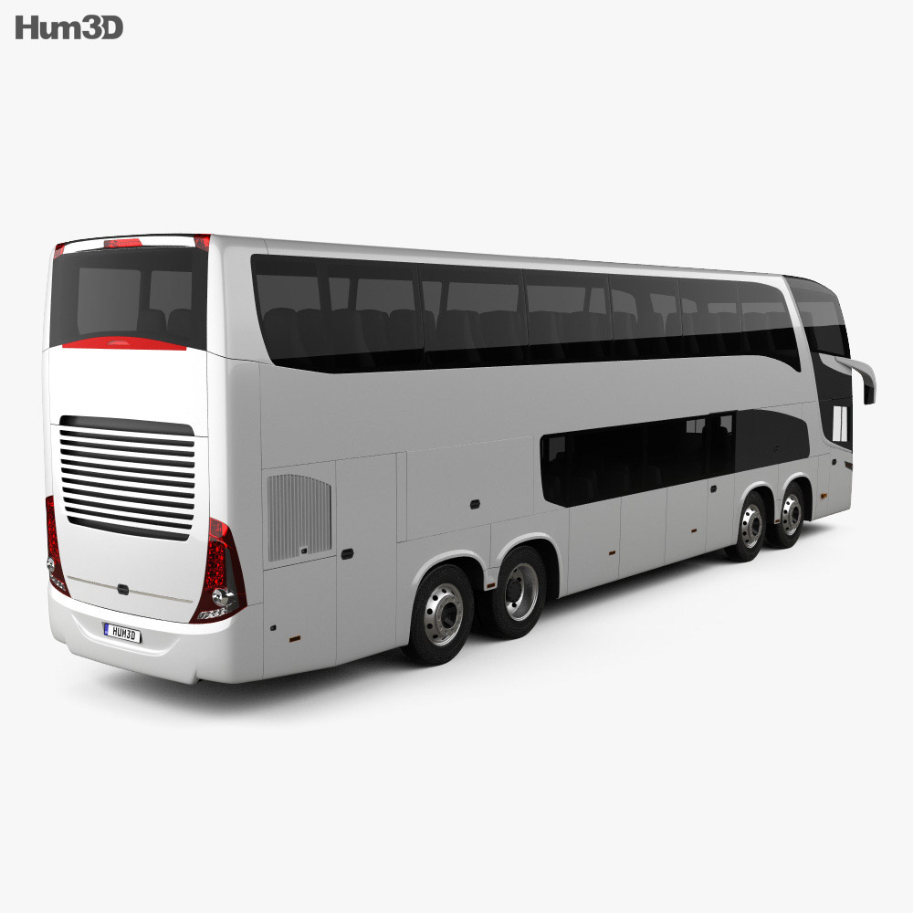 Marcopolo Paradiso G7 1800 DD 4-Achser Bus 2017 3D-Modell Rückansicht