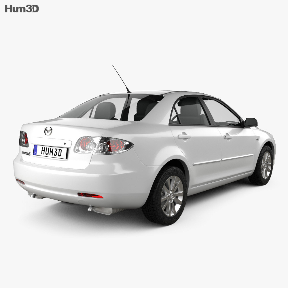 Mazda 6 轿车 2002 3D模型 后视图