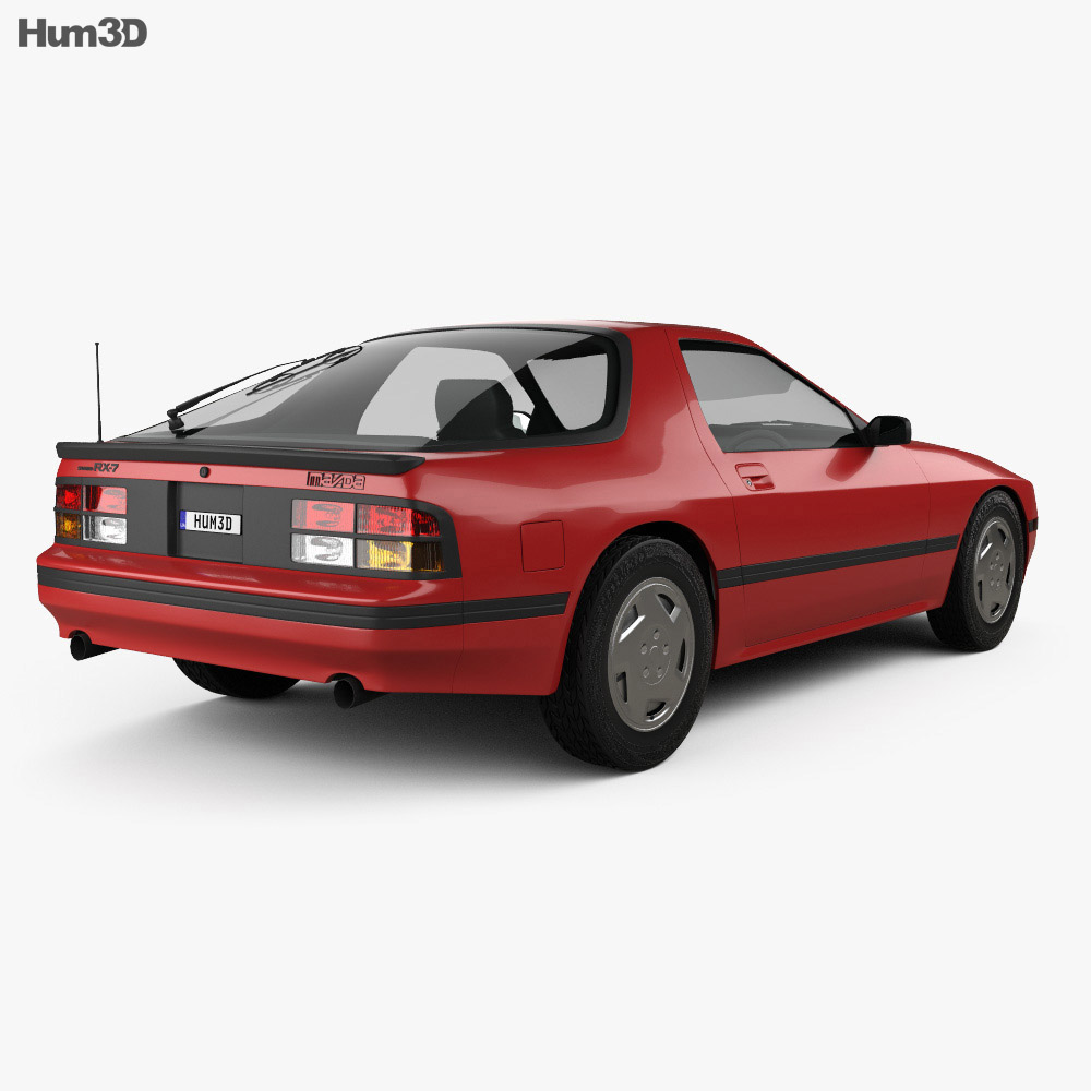 Mazda RX-7 coupe 1985 3d model back view