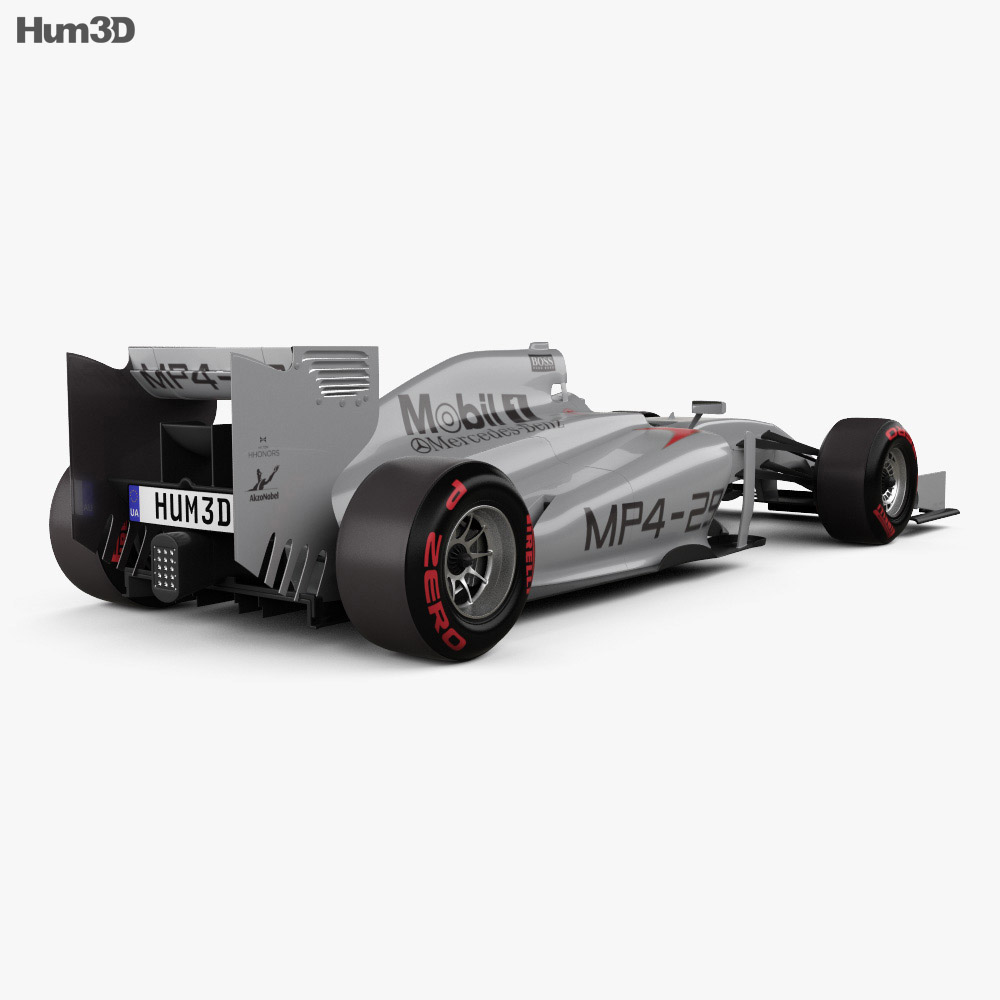 McLaren MP4-29 2014 3D模型 后视图