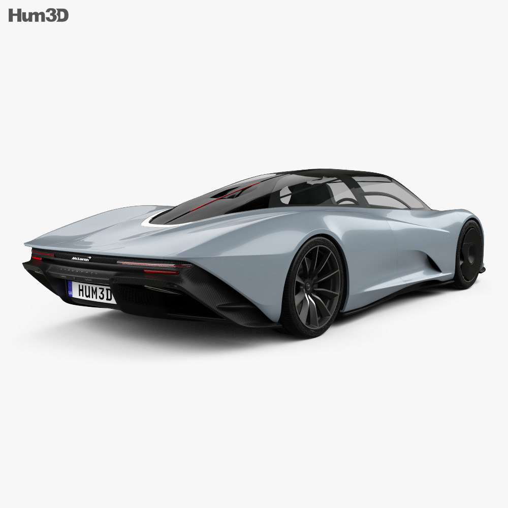 McLaren Speedtail 2021 3D-Modell Rückansicht