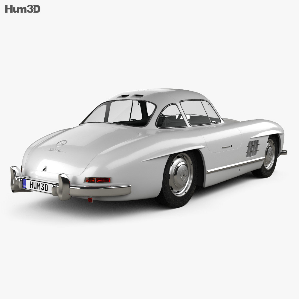 Mercedes-Benz 300 SL Gullwing 1954 3D模型 后视图