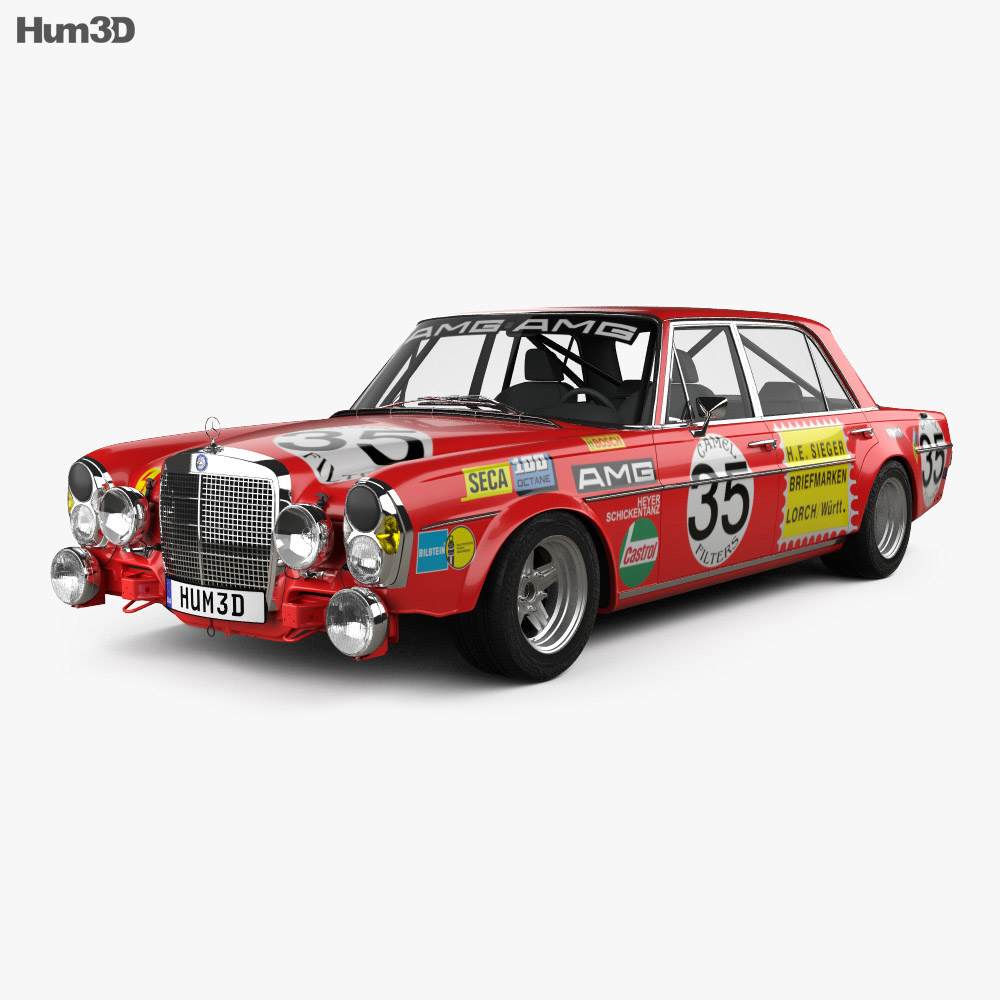 Mercedes-Benz 300 SEL AMG Red Pig 1969 3D-Modell